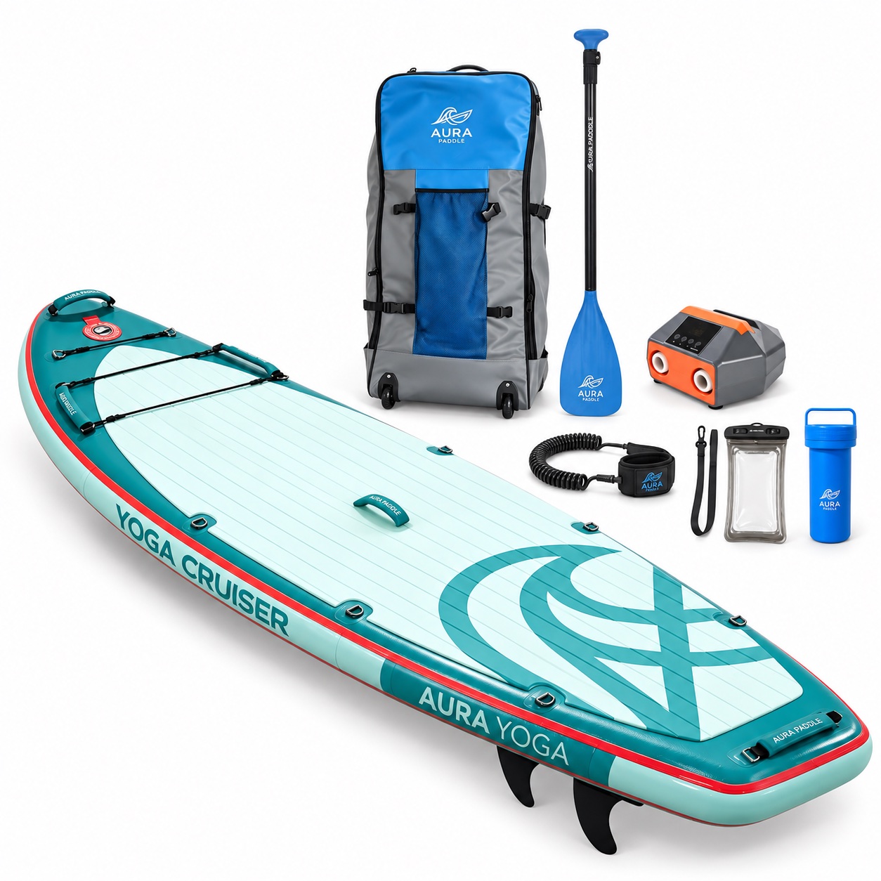 Yoga Cruiser Glacier Blue complete paddleboard package